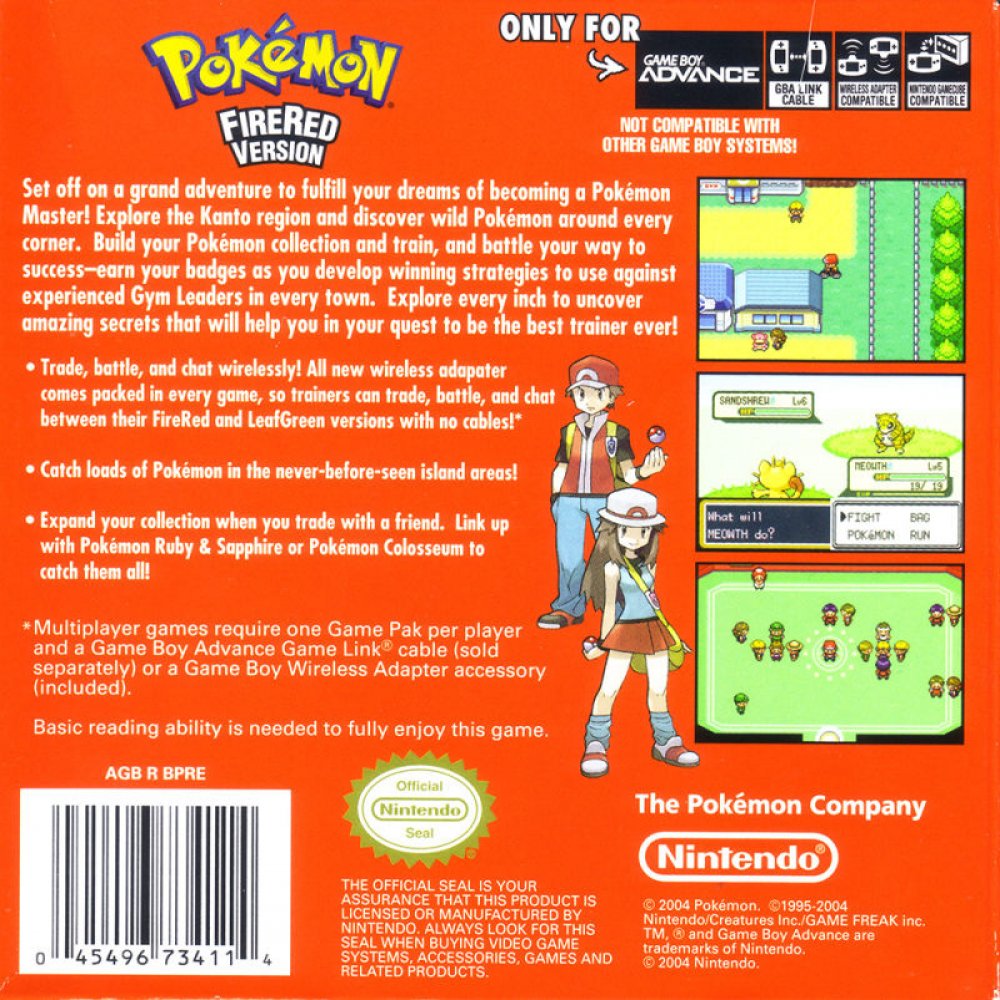 Pokemon FireRed Version, Game Boy Advance